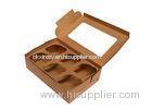 Six Holes Cupcake Box , Plastic Window Eco-friendly Kraft Paper food Box