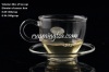 Borocilicate Western Style Tea Cup with Glass Saucer