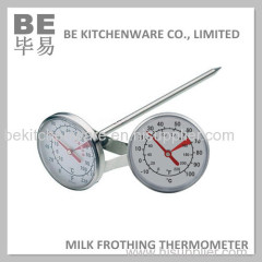 Bimetal milk frothing thermometer