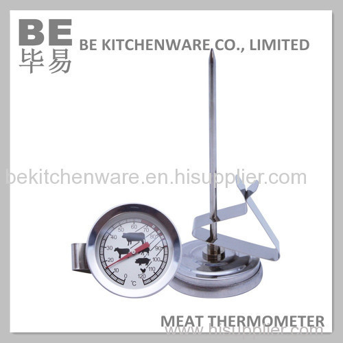 Instant read mechanical microwave meat thermometer