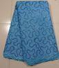 Sky Blue Beige African Net Lace Fabrics , Garment