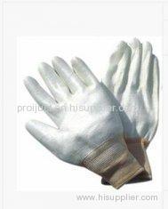 Custom Abrasion Resistance Knitted Seamless White Liner PU Coated Glove