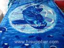 Antistatic Blue Soft Mink Blanket Adults With Cartoon , 85% Acrylic 10% Polyester