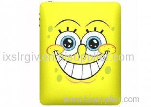 Anti - Compressive Yellow SpongeBob Ipad 2/3 Silicone Cases / Color Filled Logo