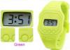 7mm Thickness Super Slim Precise Quartz Movement Green Ultra Thin Silicoe Digital Watch