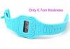 Custom Water Resistant 10 m or 30 m Blue Silicone Promotion Gift Ultra Thin Digital Watch