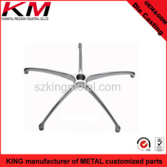 Customized ADC12 aluminum alloy die casting bright chrome plating chair base