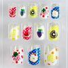 ABS Plastic Colorful Fruit Fake Nails With Silver Glitter Fales Nail Cover