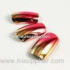 Gold / Red Noble Fake Fingernails Art Shinning Plating Artificial Nail ABS Plastic