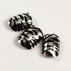 Charming Metallic Fake Nails Zebra Stripe Artist Nail With Silver Plated