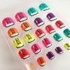 Fashionable Shoes Pattern Colorful Nail Art Lovely Fake Toe Nails Neon Color