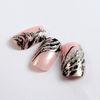 Beautiful Plastic Glitter Fake Nails Pink Black Artificial Nails For Wedding / Party
