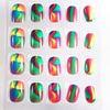Custom Beautiful Rainbow Acrylic Nails Press On Christmas Fingernail Art