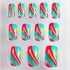 Cute Silver Glitter False Nail Girls Finger Colorful Nail Art For Party