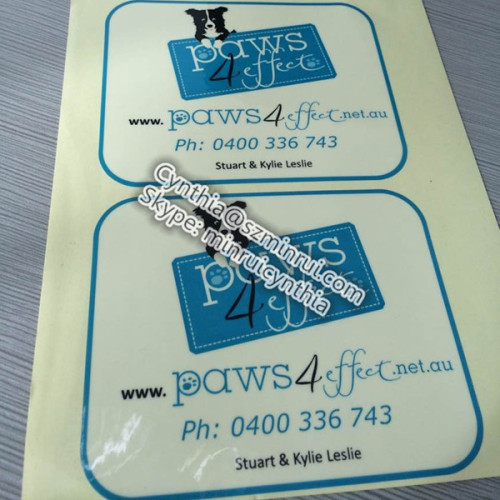 Custom made PET Waterproof adhesive Transparent LOGO Printing Label 