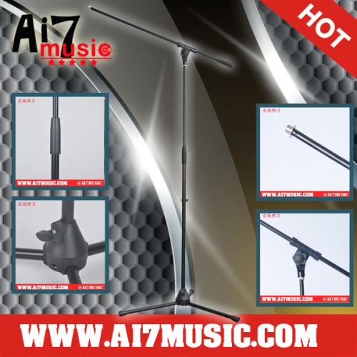 AI7MUSIC Easy Height Adjust Microphone Stand With Boom