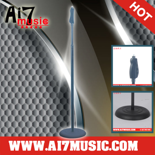 AI7MUSIC One hand height adjust Round base microphone stand