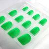 Press On Flocking Powder Nail Art Pretty Green Aritficial Nail Tip For Girls