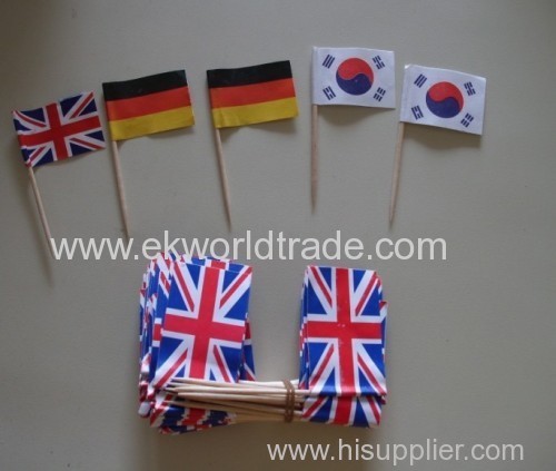 decorative wooden flag toothpick
