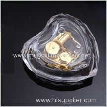 ACRYLIC TRANSPARENT HEART SHAPE MUSIC BOX