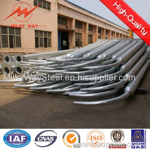 galvanized street lighting pole with single or double arms