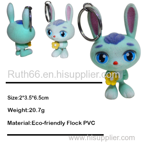 2014 new product fancy design plastic rabbit key chains