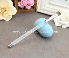 Frosted acrylic handle eyeshadow brush with metal cap on the handle