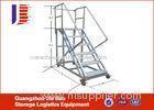 Warehouse adjustable Power coating Truck Step Ladder with handrails