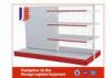 Double Side Product Supermarket Display Racks Tiered Display Shelves