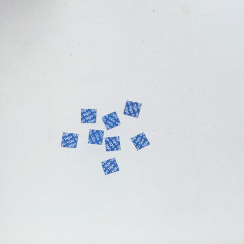 Custom Tiny Destructible Vinyl sticker on sheet 