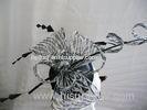 Sinamay Black / White Ladies Fascinator Hats Quill Trim For Special Occasion