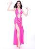 Professional Noble Spandex Pink Belly Dance Performance Costumes , Belly Dance Clothes