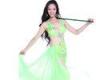 Green Lady Egyptian Belly Dance Costumes for Performance with Glossy Beads / Diamonds