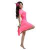 Two Layer Pink Belly Dance Practice Costumes For girls , Top Length 58cm