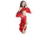 Cute Milk Silk Red Belly Dancer Costume For Girls , Belly Dance Practice Clothes