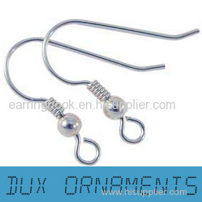 Wholesale Silver plated French Wire Earring fish Hooks Plain coil ear wire Earrings EARWIRE