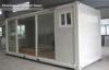 Prefabricated flat pack container house , commercial portable house with glass door