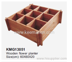 Wooden square flower planter