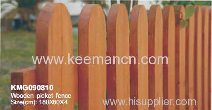 Wooden garden picket fence