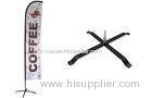 Custom Coffee Flying Signs Banners , fire proof Advertising Feather Flag