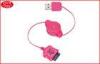Red USB to AU Two Way Retractable Cable For Japan 3G Mobile Phone