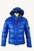 Custom Blue Short Mens Goose Down Jacket / Outerwear For Winter