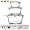 Clear Stackable Pyrex Glass Round Food Storage Containers For Vegetable / Fruit