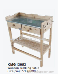 wooden outdoor working table