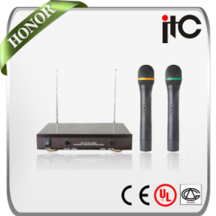 Professional China VHF 2 channels wireless microphone