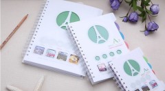 A5 PP cover 4 subject double wire notebook