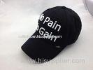 Fitted Black Stretch Cotton Baseball Cap with White 3D Embroidery Letters