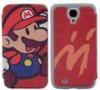 Frosted Shell Samsung Leather Phone Cases With Magnet Button , Mario phone Cover