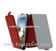 Crystal And Vertical Red PU Leather Flip Phone Case Cover For Samsung S4 9500