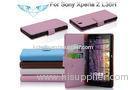 Shock Resistant PU Leather Mobile Phone Case Sony Xperia L36H Phone Wallet Pouch